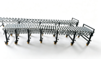 Transportador de Rodillos Flexible y Expandible Motorizado para Uso en Almacenes, Transportador de Rodillos Retráctil Ajustable