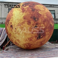 Ballon gonflable LED durable OEM en forme de planète, modèle aérien de la Terre et du Soleil, Système Solaire, Mars, Terre pour accessoire d'activité, salon professionnel