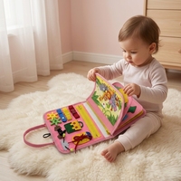 Livre sensoriel Montessori personnalisable en feutre pour bébé, livre d'activités éducatif réutilisable avec autocollants magiques, jouets pour enfants
