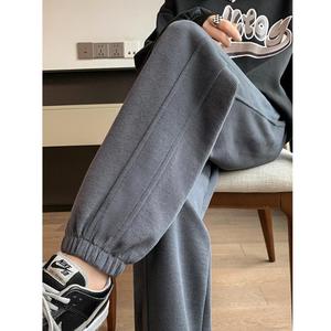 秋季女式长裤运动裤纯色女式口袋宽松跑步慢跑休闲裤 - Product Image 5