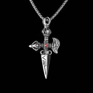 عقد من مصنع Dongguan من الفولاذ المقاوم للصدأ قلادة عتيقة على شكل سيف قلادة صليب أرثوذوكسي قوطي - Product Image 3