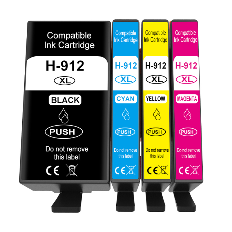Set 4 Cartucce Compatibili HP 912 XL – Nero, Ciano, Magenta, Giallo Per HP OfficeJet 8010/8020 E Pro 8022/8030 (NO HP+)