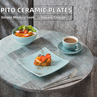 PITO HoReCa – Assiette carrée en porcelaine minimaliste et écologique pour la restauration, plateau à apéritif, assiette de présentation pour restaurant