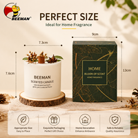 Lilin Aroma Bunga Kering Berbahan Lilin Kedelai Buatan Tangan Beeman dalam Stoples Kaca, Lilin Pewangi Rumah, Hadiah Dekorasi, Label Pribadi, Grosir