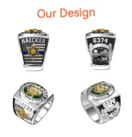 Bague de champion personnalisée METRA Team Sheriff, en laiton de haute qualité avec pierres en zircon 5A, bague de championnat.