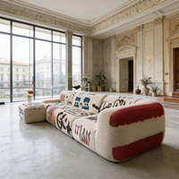 Canapé modulaire haut de gamme à imprimé graffiti, personnalisable, inspiré de l'art, pour les intérieurs modernes
