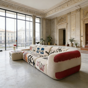 Sofá Seccional de Alta Gama con Estampado de Grafiti, Sofá Modular Personalizable, Muebles Inspirados en el Arte para <span class=keywords><strong>Interiores</strong></span> Modernos - Product Image 3