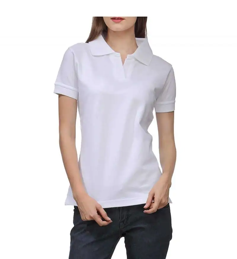 Dames Polo Shirt Vrouwen Twee Polo Kleur 100% Katoen Wit Custom Logo Dames Golf Polo T Shirts