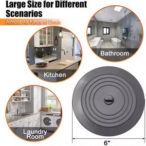 Reusable Durable Silicone Water Spot Double Tiers Bathtub Waterproof With Floor Drain Cover Deodorant <b>Plug</b> - Product Image 3