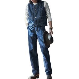 Chaleco Deportivo Multibolsillos para Hombre, Diseño OEM, Chaleco Vaquero Crudo, Logotipo Personalizado, Chaleco Vaquero Jacquard Azul de Alta Calidad para Hombre - Product Image 5