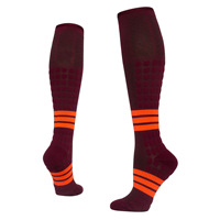 Chaussettes de compression sportives unisexes respirantes, à séchage rapide, antidérapantes, à hauteur du genou, avec logo personnalisé, pour varices, prix d'usine
