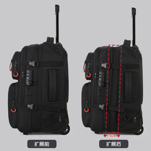 Travel <b>Backpack</b> <b>Large</b> Capacity Anti-theft Waterproof Business Travel With Trolley Handle Unisex Black 1904 - Product Image 5