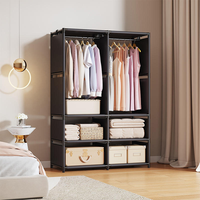 Armoire portable multifonctionnelle, étagère de salon, grande capacité, organisateur de vêtements, amovible, non tissé