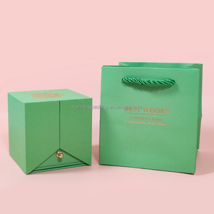 Caja de papel abierta de doble cara de lujo para conjunto de joyería elegante flor de Rosa eterna revestimiento UV y caja de grabado para collar de anillo - Product Image 5