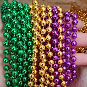 6*33 "حزمة قلائد متعددة الألوان البلاستيك المعدني حزب رمي الخرز قلادة الألوان المعدنية ماردي غرا الخرز - Product Image 5