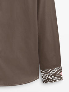 <span class=keywords><strong>ชุด</strong></span>เดรสแขนยาวระบายอากาศสำหรับ2XL เสื้อเชิ้ตผ้าซาตินแบบลำลองติดกระดุมพิมพ์ลายดอกไม้สไตล์<span class=keywords><strong>จีน</strong></span> - Product Image 6