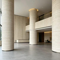 Tuile en pierre flexible ignifugée en argile modifiée, ultra-mince, imprimée en 3D, effet travertin, pour façade extérieure d'hôtel, fabriquée à l'usine de Foshan