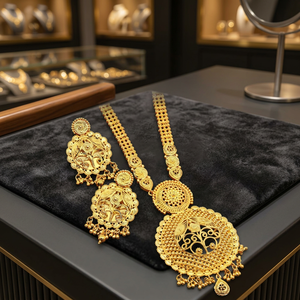 Wholesale Forming 14K 18K 24K Micro Gold Filled Long Necklaces Set, Fashion Long Necklaces Set, Traditional Design Jewelry Set. - Product Image 5