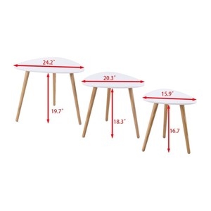 Mesa de comedor de bambú con diseño Redondo, mesita de noche de madera, moderna, lateral, ahorro de espacio, 3 unidades - Product Image 3
