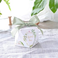 Emballage de date mini papier chocolat de mariage faveur boîtes de bonbons de forme irisée avec des messages