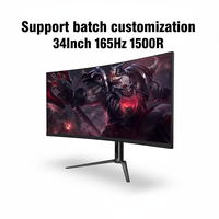 Monitor de Computadora para Juegos de Escritorio con Pantalla Curva LED de 34 Pulgadas, HD, Venta al por Mayor de Fábrica, 165Hz