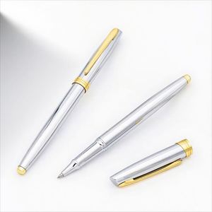<b>Gold</b> Silver High-grade Metal Ballpoint <b>Pen</b> with Custom Logo 0.7mm Writing Width Elegant Design for Business Use and Gift - Product Image 1
