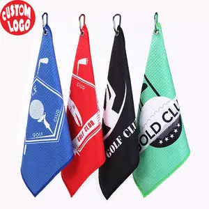 Sport Gym Microvezel Patroon Stof Custom Dikke Wafel Weave Golf Handdoek Met Logo Sublimatie Golf Microfiber Wafel Handdoek