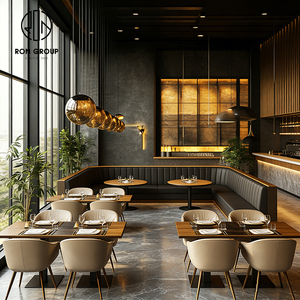Solución Integral de Hostelería Moderna: Juego de Muebles de Madera y Cuero para Cafetería, Hotel o Restaurante, con Mesa, Sillas y Asientos Tipo Cabina - Product Image 6