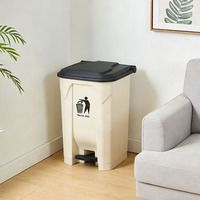 Conteneur à déchets en plastique de 20L, 30L, 50L, 80L/100L avec pédale pour cuisine, bureau, restaurant - Vente en gros