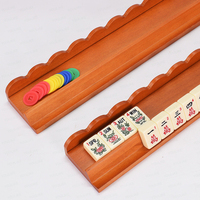 Rak Mahjong Kayu Portabel Mewah Modern Bergaya Amerika untuk Penyimpanan Kartu dan Hiburan, Penyangga Ubin Mahjong dengan Penggeser