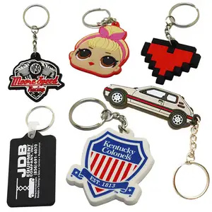 Wholesale Manufacturer Keychain Made Custom Logo Soft 2D 3D PVC Football Keyring Customised Cute Rubber PVC Anime Key Chain