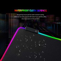 Tapis de souris de jeu LED RGB étanche XL sur mesure, avec port micro USB, en caoutchouc carré – Vente chaude en gros