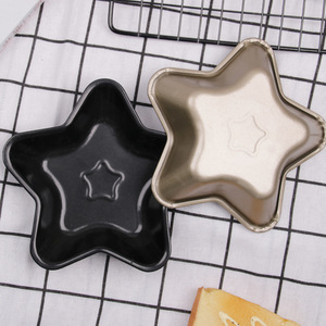 Molde para Pastel Mini Estrella, Dorado y Negro, de Acero al Carbono Antiadherente, Herramienta para Hornear, Molde para Repostería Casera - Product Image 1