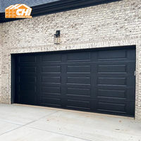 Porte de garage sectionnelle isolée en acier galvanisé, moderne et coupe-vent, personnalisée pour les projets de construction