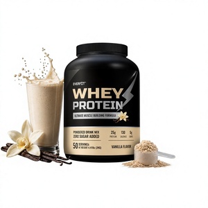 Poudre d'isolat de protéines de lactosérum sans sucre ajouté Elma Food, haute teneur en protéines, faible teneur en glucides, marque privée WPI 1 kg, 25 g de protéines pour la musculation - Product Image 1