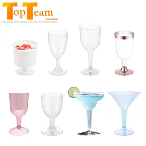 Plastic Goblet Stemless Disposable Plastic Wine Glass Custom Color Pink White Orange Rose Gold Plastic Goblets Wine Glass Unbreakable