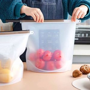 Extra Large Reusable Fresh clear Ziplock Silicone <b>Freezer</b> Bag Food Storage and Container for Efficient Food Packaging - Product Image 1