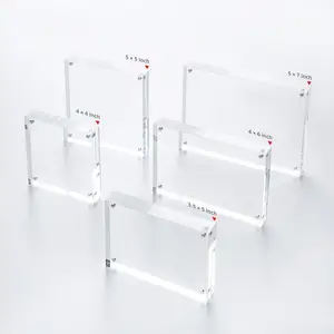 Khung Ảnh Acrylic Trong Suốt Nhiều Kích Cỡ Bán Buôn Khung Ảnh Từ Tính Không Khung Hai Mặt Màn Hình Để Bàn