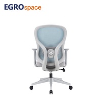 Chaise de bureau ergonomique pivotante EGROspace pour visiteurs et personnel, avec soutien lombaire et dossier mi-haut