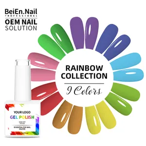 BeiEn özel Logo 18ml 20ml UV/LED jel cila yüksek kalite Neon gökkuşağı renk vernik emaye OEM/ODM toplu Kilogram