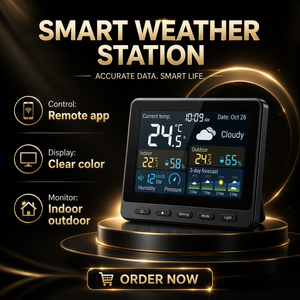 Stazione <span class=keywords><strong>Meteo</strong></span> Intelligente WiFi Tuya, Termometro Digitale per Interni ed Esterni, Igrometro con Display a Colori, Sensore Wireless Controllabile tramite App - Product Image 2