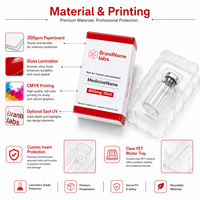 Boîte d'emballage en papier personnalisable pour flacon/bouteille de médicament avec insert en plastique, plateau de 1/2/3/4/5/10 emballages, emballage ODM et OEM