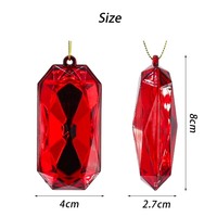 Benutzer definierte mehrfarbige Juwel Acryl Edelsteine und Kunststoff gespiegelte Rechteck Diamanten Anhänger Weihnachten Strass Party Party Home Decoration