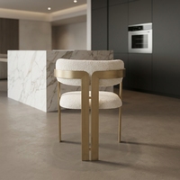 Chaise de salle à manger mobile moderne et minimaliste en velours et acier inoxydable, style luxe léger ; Chaise de bureau de vente pour hôtel et salle d'exposition, style designer