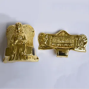 18 # Bestattungs särge und Schatullen Produkte Gold hält Jesus Pieta Zubehör Griff Eck sätze