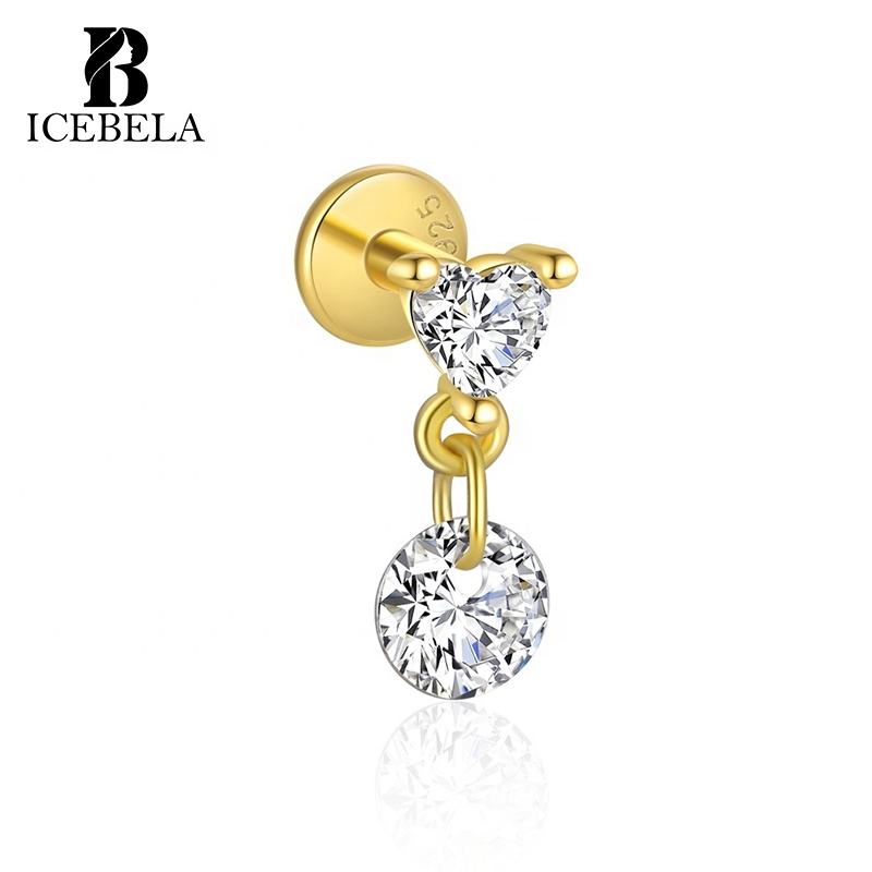 Luxury 925 Sterling Silver Star Zircon Fine Jewelry Drop Dangle