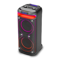 Enceinte CSL-2101 Big Bass avec spectacle de lumière LED multicolore, système de sonorisation portable avec poignée, pour soirées karaoké