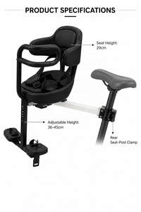 Asiento de seguridad frontal Universal para <span class=keywords><strong>bicicleta</strong></span>, asiento de <span class=keywords><strong>bicicleta</strong></span> de acero ultraligero con reposabrazos, portabebés <span class=keywords><strong>plegable</strong></span> para <span class=keywords><strong>bicicleta</strong></span> de montaña y carretera - Product Image 4