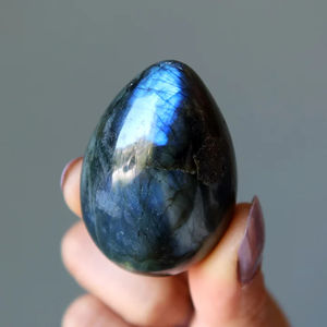 Vente en gros d'œufs miniatures en labradorite bleue naturelle sculptés à la main, décoration d'intérieur, style Feng Shui, cadeau d'anniversaire - Product Image 3