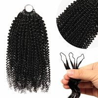 Extensions de cheveux humains bouclés afro crépus style bohème, pré-séparées, réutilisables, en gros d'usine, pour tresses au crochet